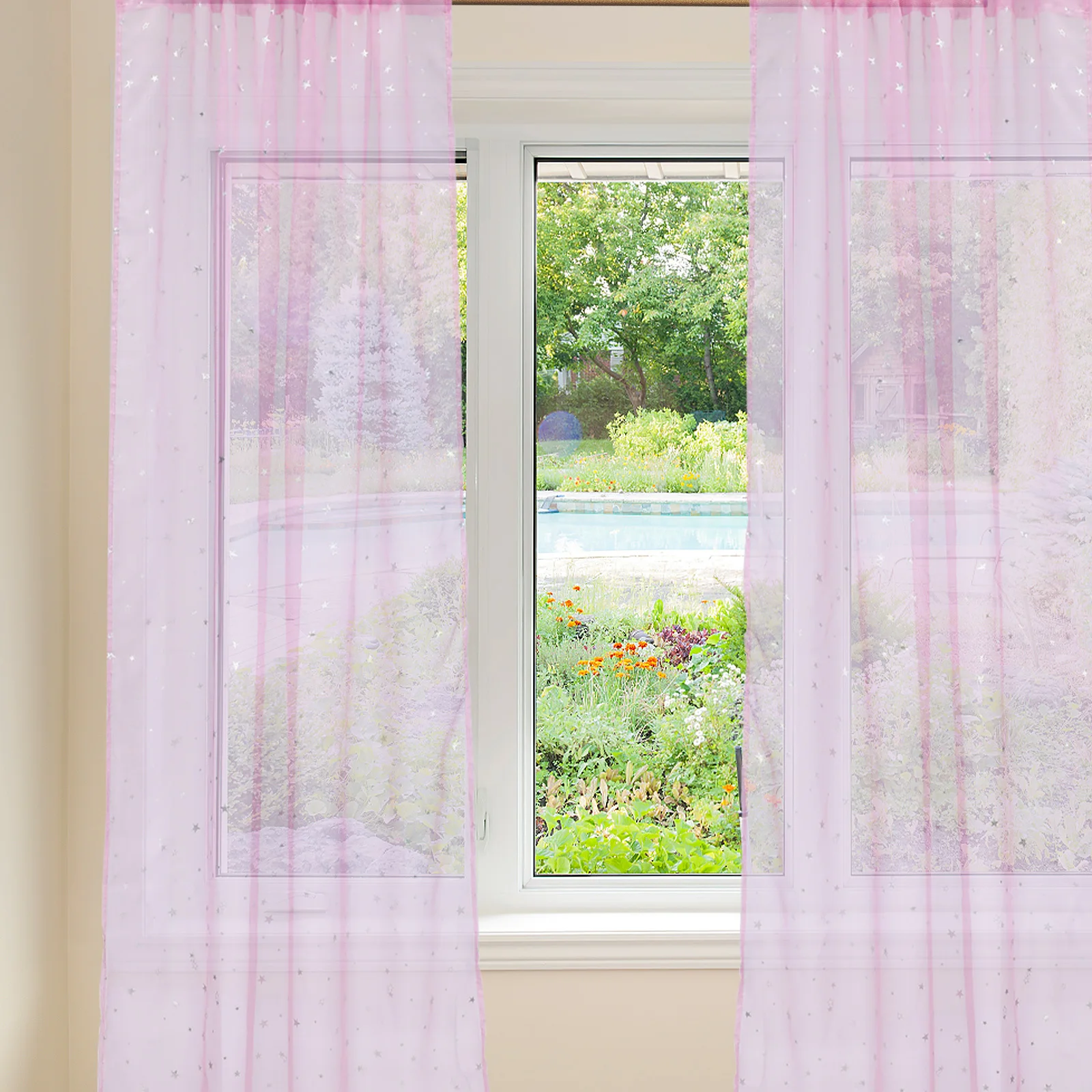 Sheer Window Curtain Panel Star Print Semi Sheer Drapes for Bedroom Living Room Dining Room Privacy Protection
Sheer Window Curtain Panel Star Print Semi Sheer Drapes for Bedroom Living Room Dining Room Privacy Protection