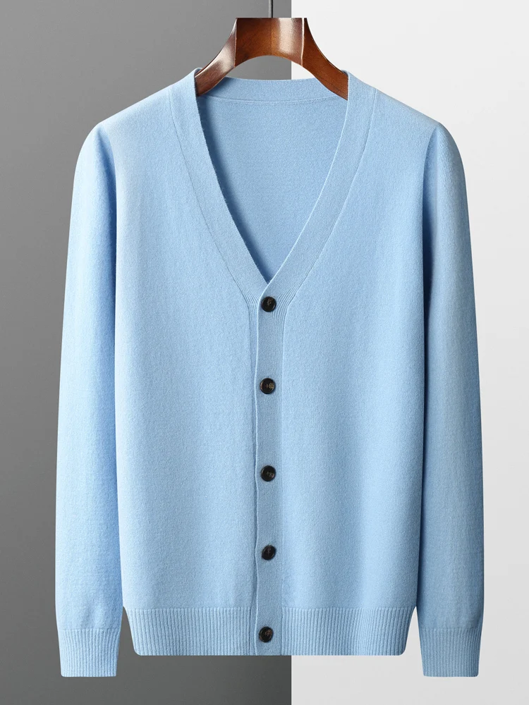 100% Wool Sweater Jacket Men's V-Neck Cardigan Autumn Winter New Solid Color Top Casual Basic
100% Wool Sweater Jacket Men's V-Neck Cardigan Autumn Winter New Solid Color Top Casual Basic