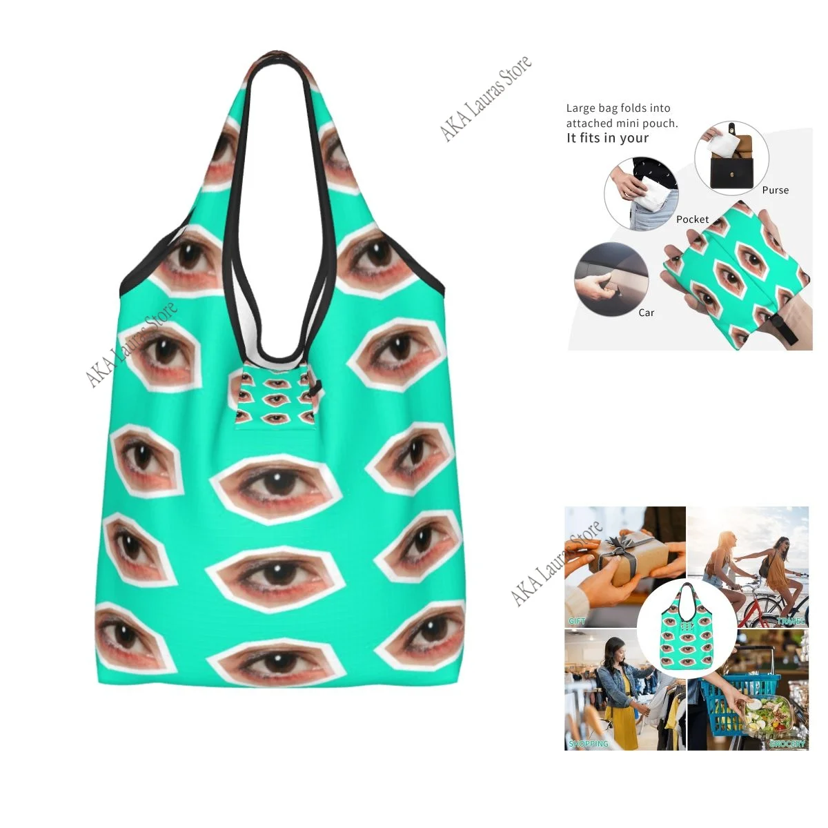 Shoulder Bag Collage With Eyes Collection Ladies Handbag Tote Bag Reusable Large Bag
Shoulder Bag Collage With Eyes Collection Ladies Handbag Tote Bag Reusable Large Bag