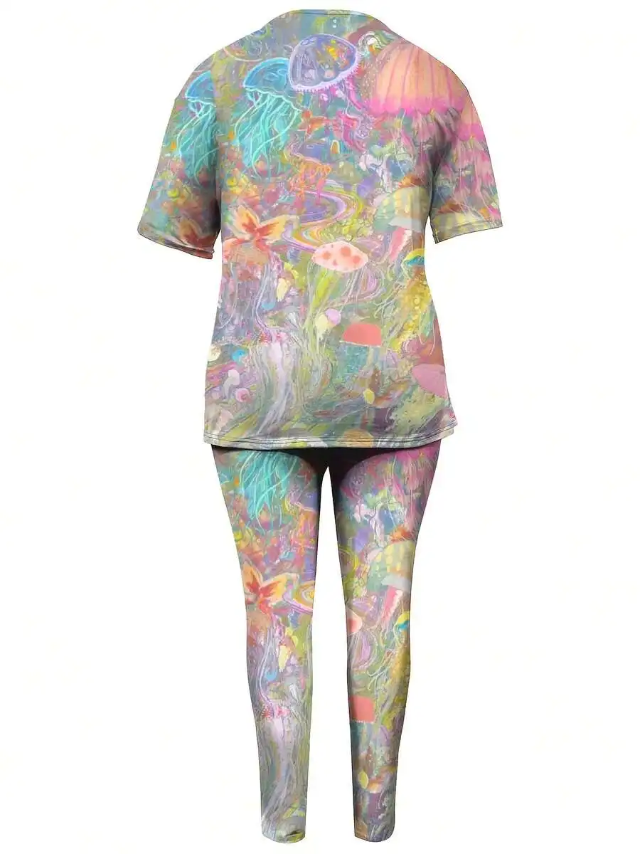 Women Two Piece Set Festival Colorful 3D Print T Shirt And Pants Casual Comfortable Spring Summer Outfit
Women Two Piece Set Festival Colorful 3D Print T Shirt And Pants Casual Comfortable Spring Summer Outfit