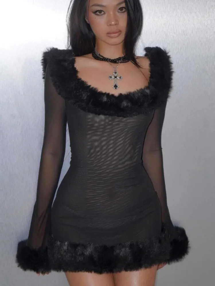European And American Style Hairy Sexy Spicy Girl Mesh Short Skirt, Women'S Spring And Autumn Slim Fit Patchwork Dress
European And American Style Hairy Sexy Spicy Girl Mesh Short Skirt, Women'S Spring And Autumn Slim Fit Patchwork Dress
