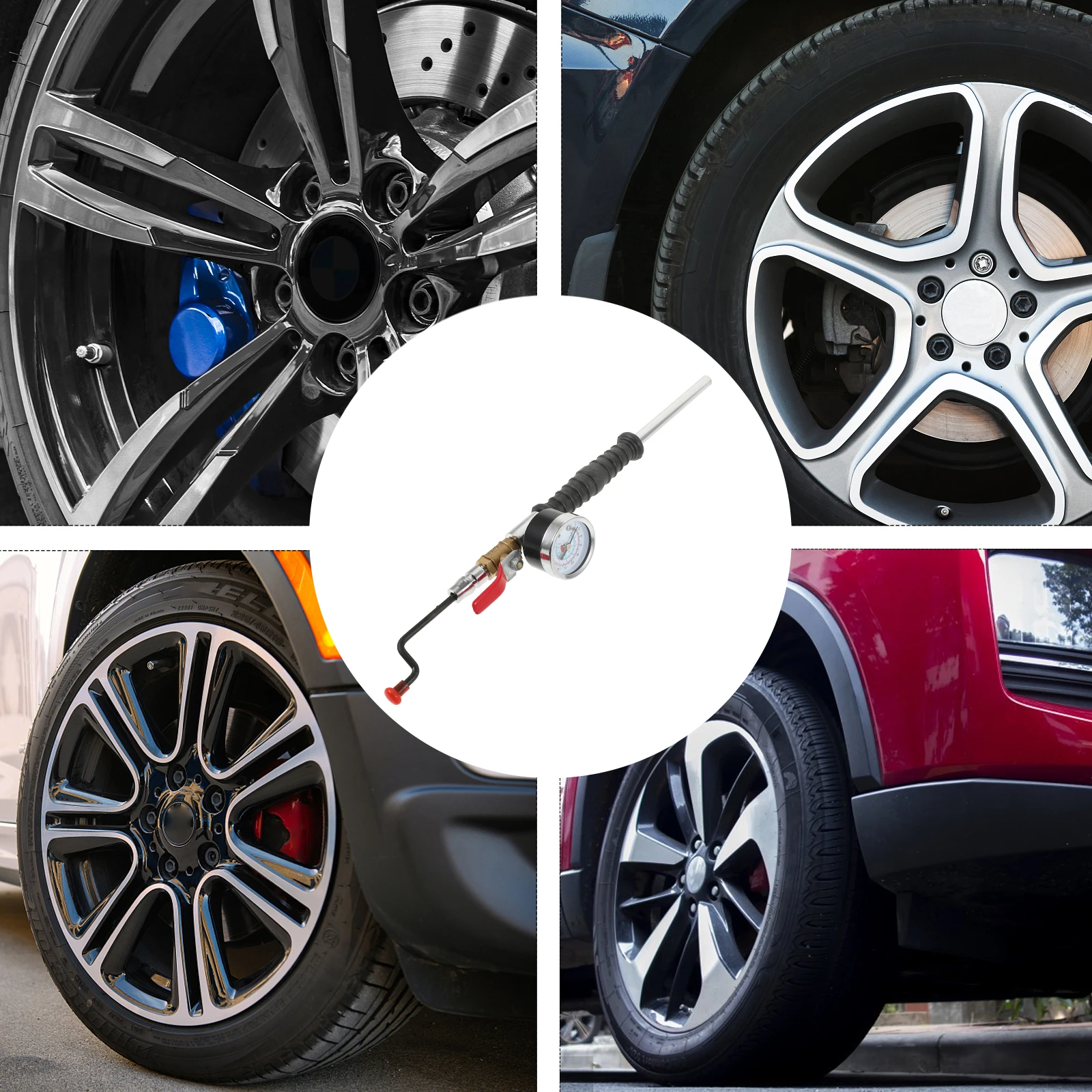 Tire Inflation Nozzle Digital Tire Pressure Gauge Portable Air Chuck Gauges for Cars Bicycles Motorcycles Trucks Heavy Duty 
Tire Inflation Nozzle Digital Tire Pressure Gauge Portable Air Chuck Gauges for Cars Bicycles Motorcycles Trucks Heavy Duty