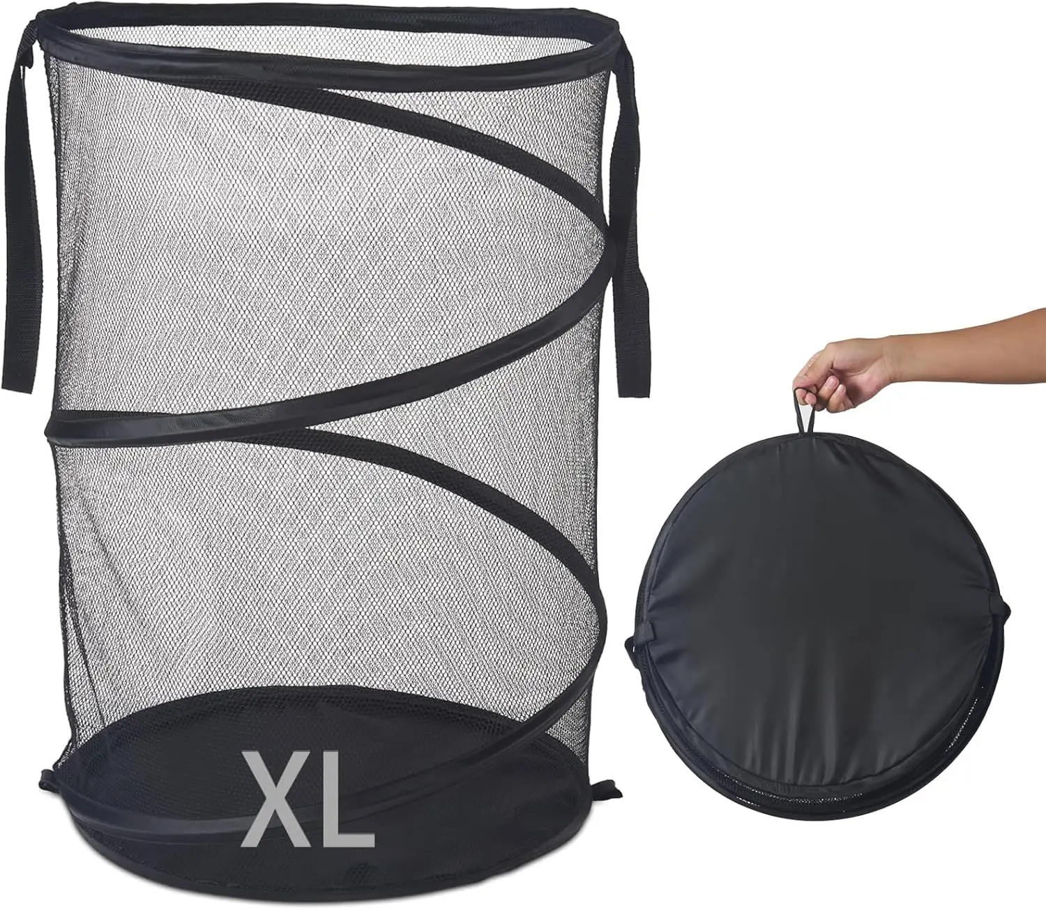 Foldable Mesh Laundry Hamper 115L Large Capacity Collapsible Basket with Handles Black
Foldable Mesh Laundry Hamper 115L Large Capacity Collapsible Basket with Handles Black