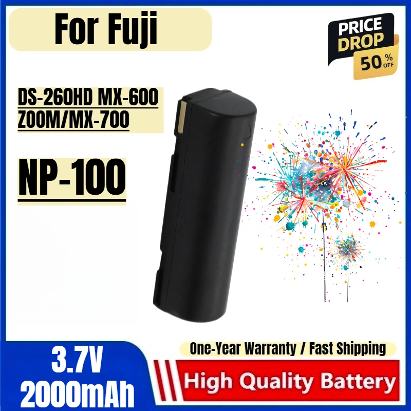 NP-100 Battery 3.7V 2000mAh Rechargeable Batteries and Charger for Fuji DS-260HD MX-600 ZOOM/MX-700 Camera Battery Charger
NP-100 Battery 3.7V 2000mAh Rechargeable Batteries and Charger for Fuji DS-260HD MX-600 ZOOM/MX-700 Camera Battery Charger