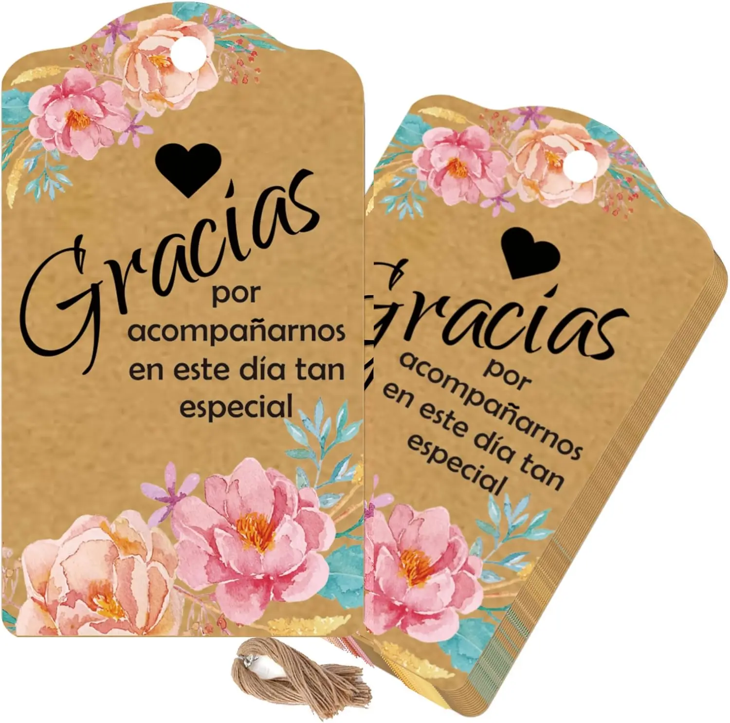 50 Pack Kraft Gracias Tags, 2x3.5 Inch Thank You Cards with String for Wedding Favors, Bridal Shower, Spanish Theme Thanksgiving
50 Pack Kraft Gracias Tags, 2x3.5 Inch Thank You Cards with String for Wedding Favors, Bridal Shower, Spanish Theme Thanksgiving
