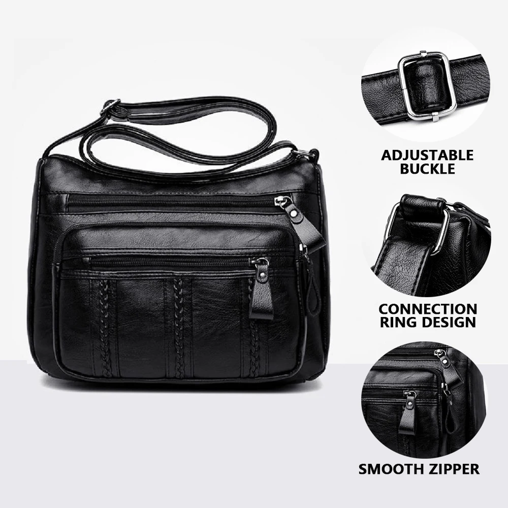Fashion pu soft leather waterproof material retro women's shoulder bag large capacity multi-pocket crossbody bag
Fashion pu soft leather waterproof material retro women's shoulder bag large capacity multi-pocket crossbody bag
