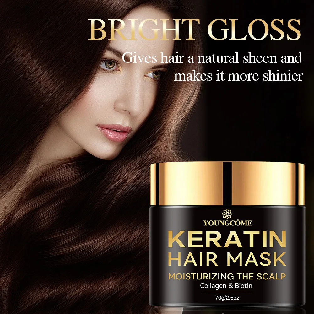 Keratin Hair Mask Repair Damage Dry Split Ends Hair Nourishing and Moisturizing Care Gloss Deep Care Natural Formula Hair Mask
Keratin Hair Mask Repair Damage Dry Split Ends Hair Nourishing and Moisturizing Care Gloss Deep Care Natural Formula Hair Mask