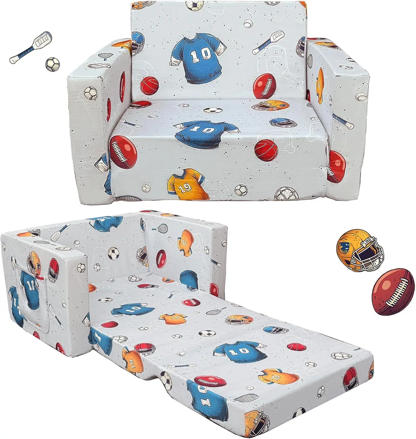 Kids Sofa Toddler Couch 2 In 1 Children Fold Out Convertible Sofa To Lounger Baseball Toddler Chair For Boys Girls Flip Open
Kids Sofa Toddler Couch 2 In 1 Children Fold Out Convertible Sofa To Lounger Baseball Toddler Chair For Boys Girls Flip Open