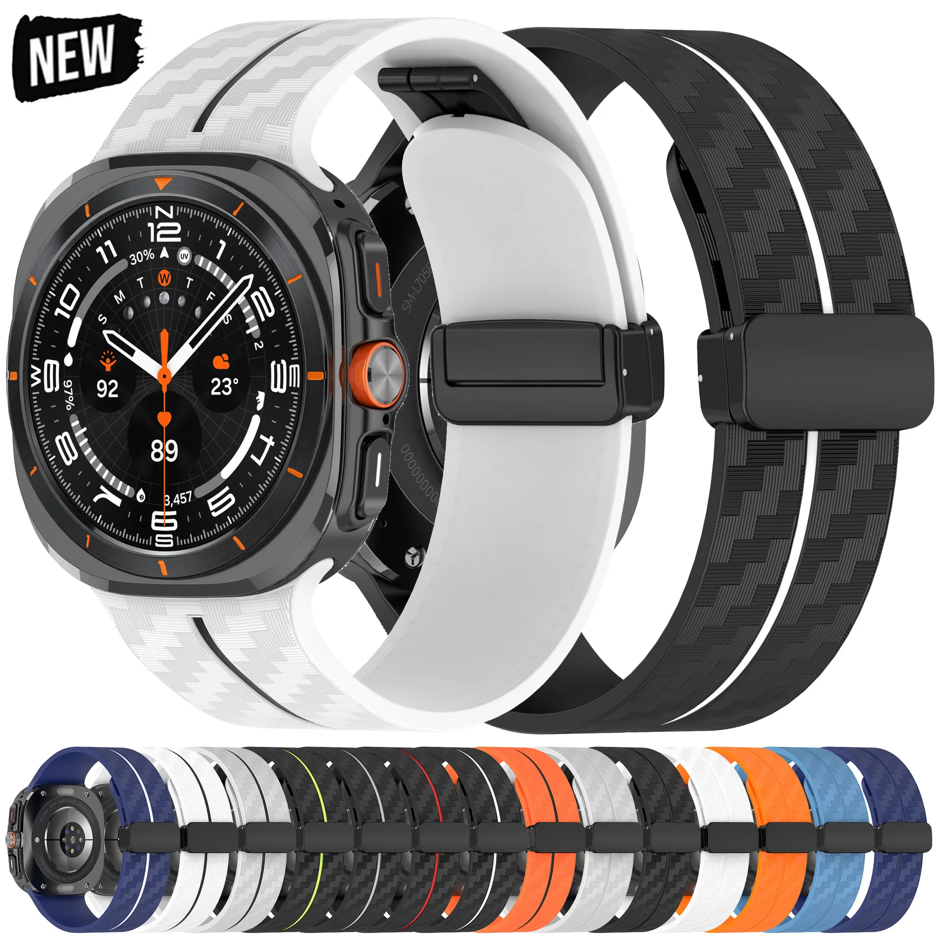 Magnetic Folding Clasp Silicone Sport Strap for Samsung Galaxy Watch Ultra 47mm Strap for Watch Ultra Replacement Bracelet Strap
Magnetic Folding Clasp Silicone Sport Strap for Samsung Galaxy Watch Ultra 47mm Strap for Watch Ultra Replacement Bracelet Strap