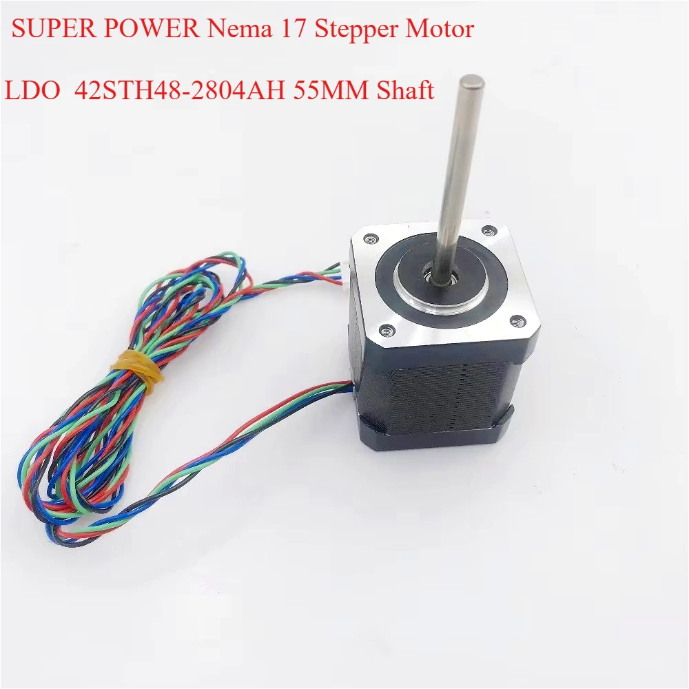 LDO 42STH48-2804AH (S55) 1,8 градуса 55 мм вал Nema 17 шаговый двигатель SUPER POWER для 3D-принтера Doomcube DIY
LDO 42STH48-2804AH (S55) 1,8 градуса 55 мм вал Nema 17 шаговый двигатель SUPER POWER для 3D-принтера Doomcube DIY