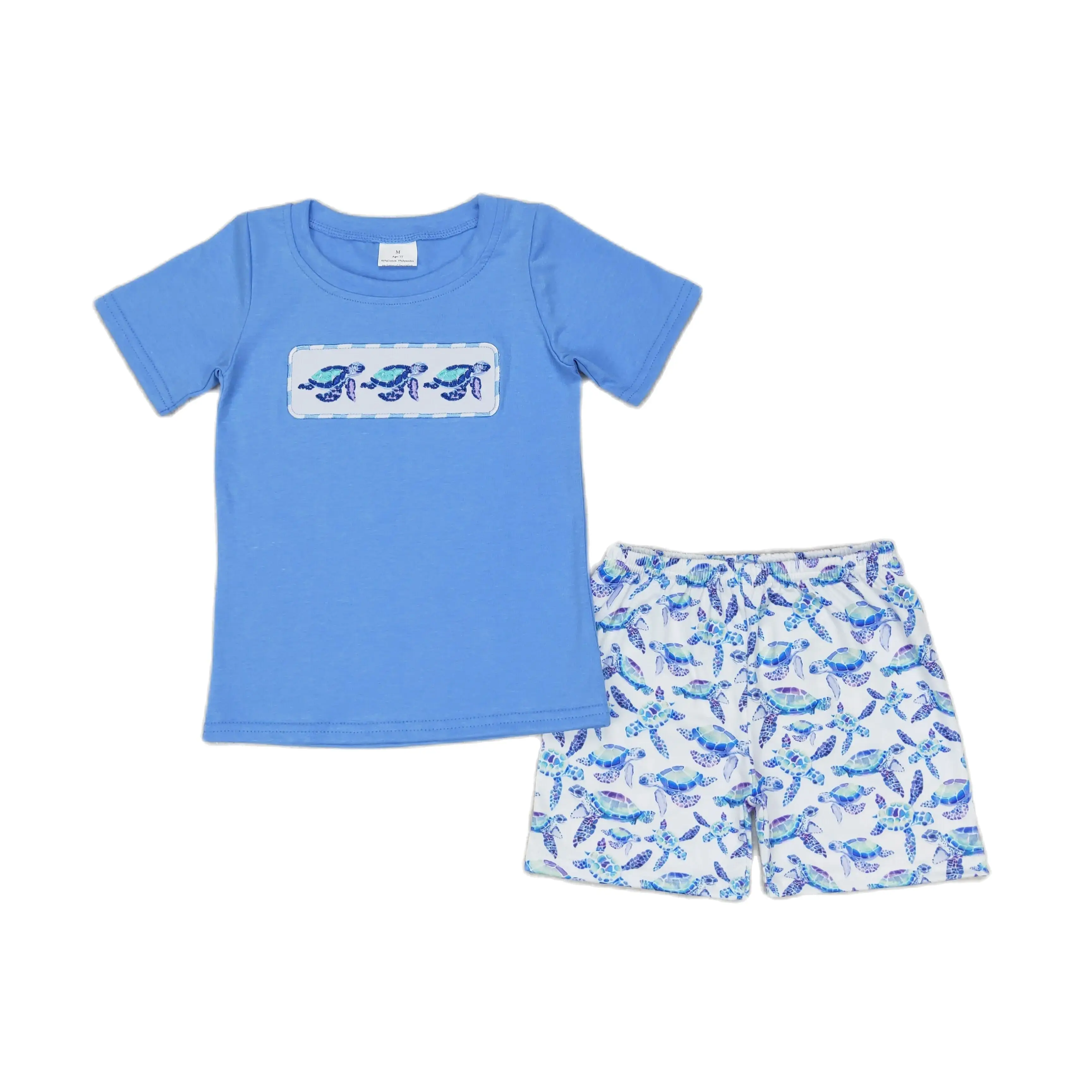 Wholesale Children Embroidery Animal T-shirt Baby Boy Summer Short Sleeves Set Infant Toddler Sky Blue Plaid Shorts Kids Outfit
Wholesale Children Embroidery Animal T-shirt Baby Boy Summer Short Sleeves Set Infant Toddler Sky Blue Plaid Shorts Kids Outfit