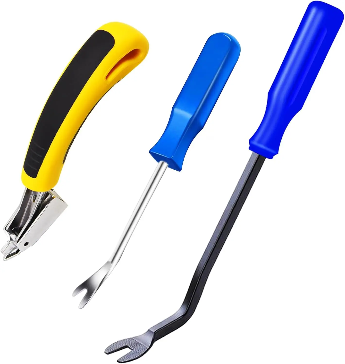 3Pcs Heavy Duty Staple Remover with Tack Puller for Upholstery and Construction, Nail Puller, Carpet Remover for All Staples
3Pcs Heavy Duty Staple Remover with Tack Puller for Upholstery and Construction, Nail Puller, Carpet Remover for All Staples