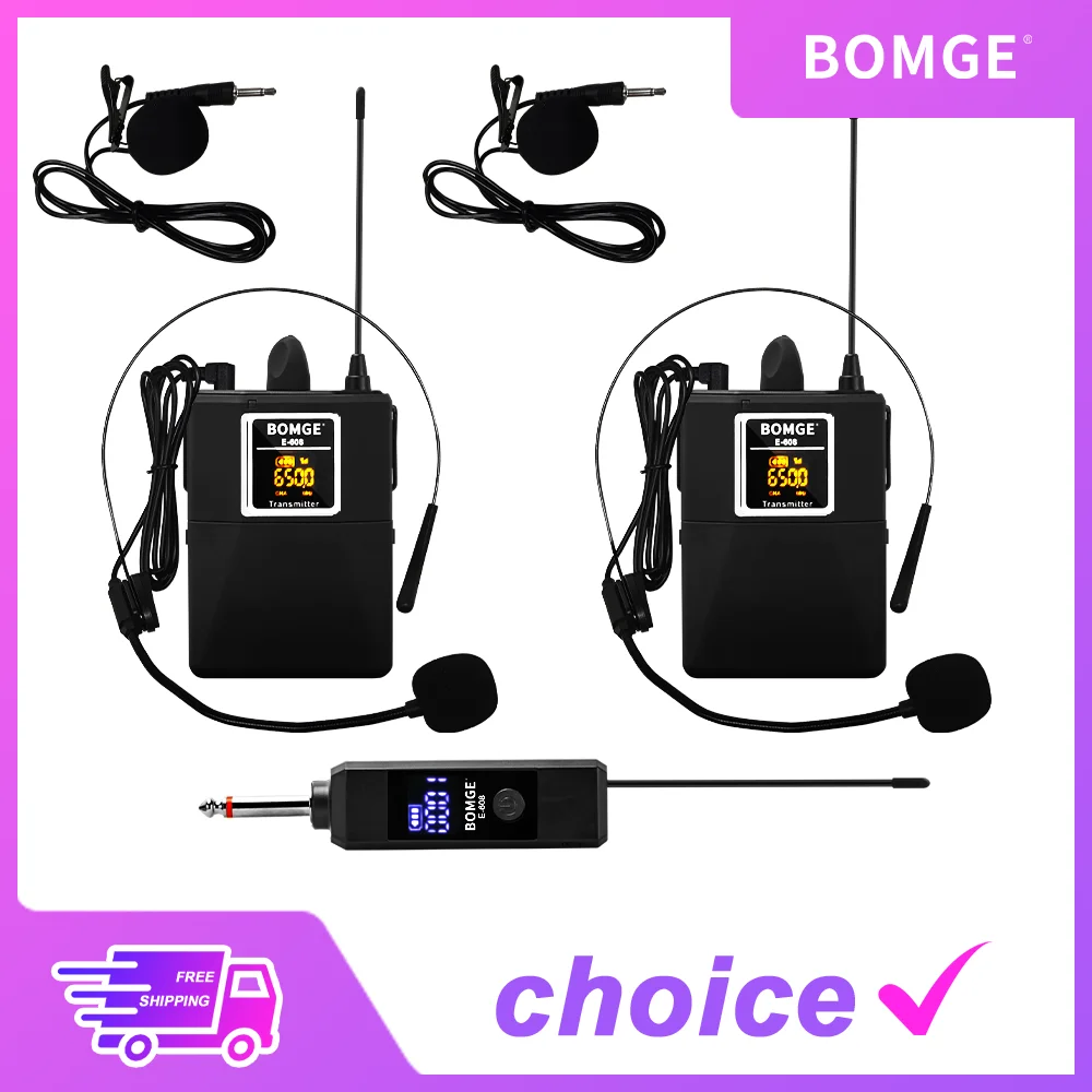 Wireless Lavalier Microphone With Headset Lavalier Beltpack Transmitter Receiver Collar Headset mic for audio mixer Recording
Wireless Lavalier Microphone With Headset Lavalier Beltpack Transmitter Receiver Collar Headset mic for audio mixer Recording