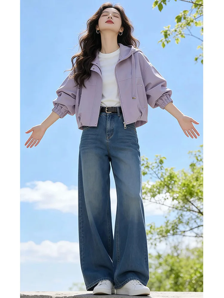 Trendy Hooded Jacket Women's Fashionable Spring Autumn Casual Anti-Aging Coat Cleanfit Waist-Cinching Long Sleeve Zipper
Trendy Hooded Jacket Women's Fashionable Spring Autumn Casual Anti-Aging Coat Cleanfit Waist-Cinching Long Sleeve Zipper