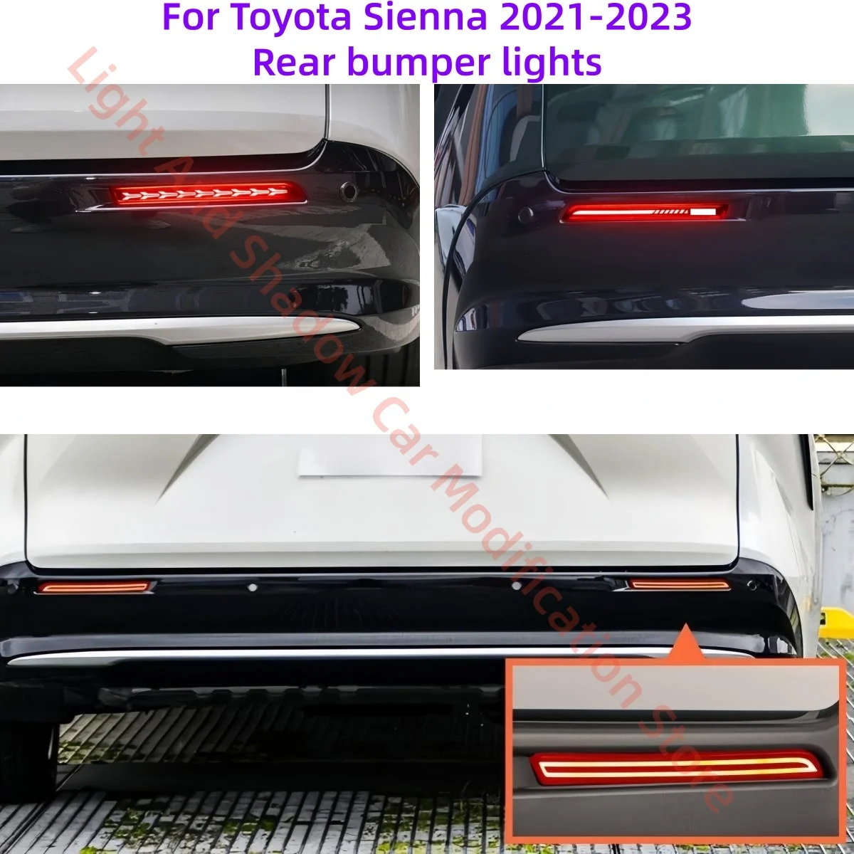 For Toyota Sienna 2021-2023 Rear bumper light Modification Special use LED Brake light Turn signal Warning light Three functions
For Toyota Sienna 2021-2023 Rear bumper light Modification Special use LED Brake light Turn signal Warning light Three functions
