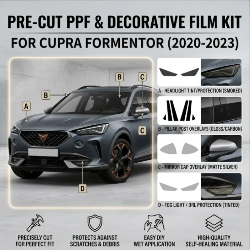 For Seat Cupra Formentor 2020-2023 Protective Transparent PPF Headlight Rearview B Pillars Paint Protection Film Anti-scratch
For Seat Cupra Formentor 2020-2023 Protective Transparent PPF Headlight Rearview B Pillars Paint Protection Film Anti-scratch