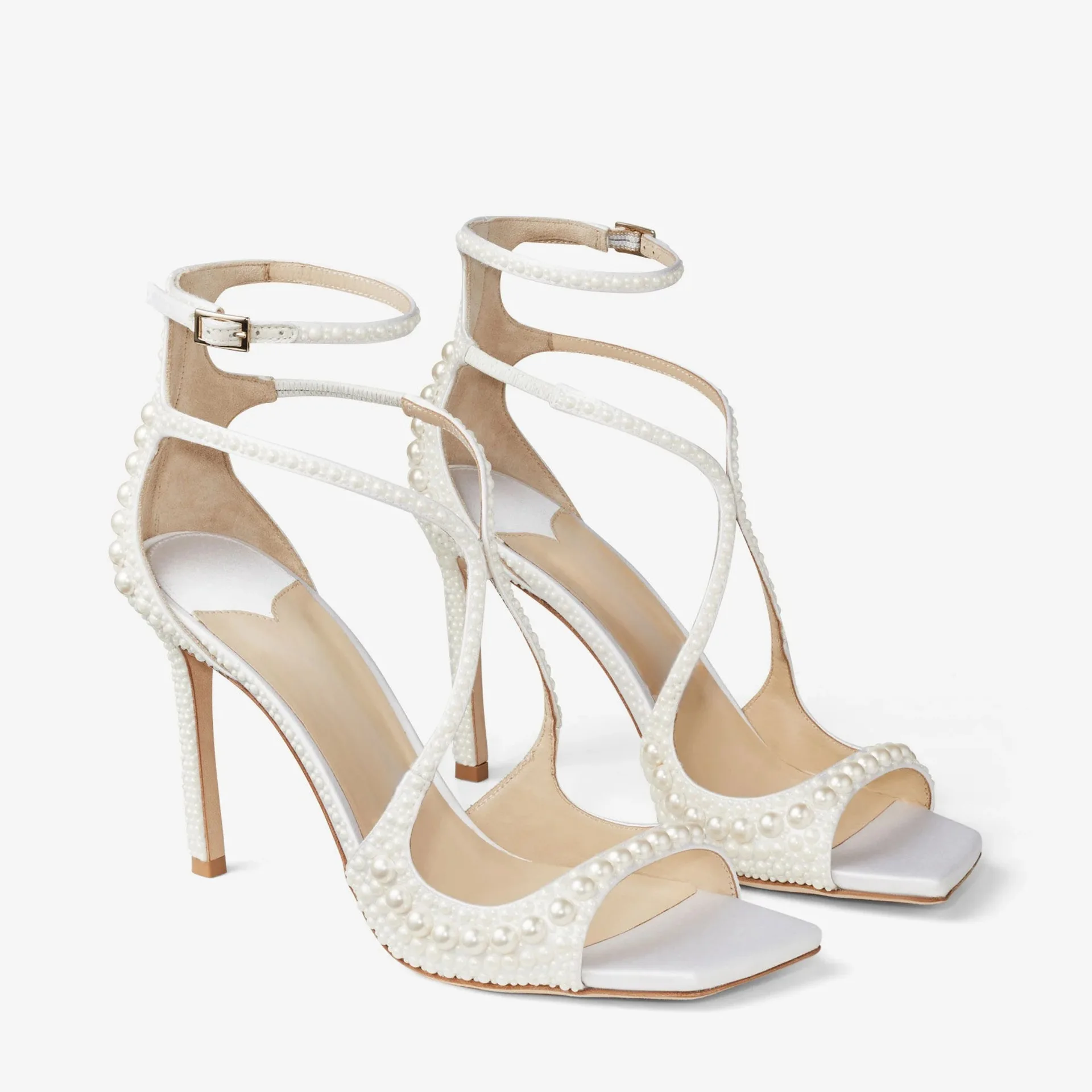 Sexy Pearl Wedding High Heel Sandals Square Head Fish Mouth Bridal Party Prom Evening Shoes
Sexy Pearl Wedding High Heel Sandals Square Head Fish Mouth Bridal Party Prom Evening Shoes