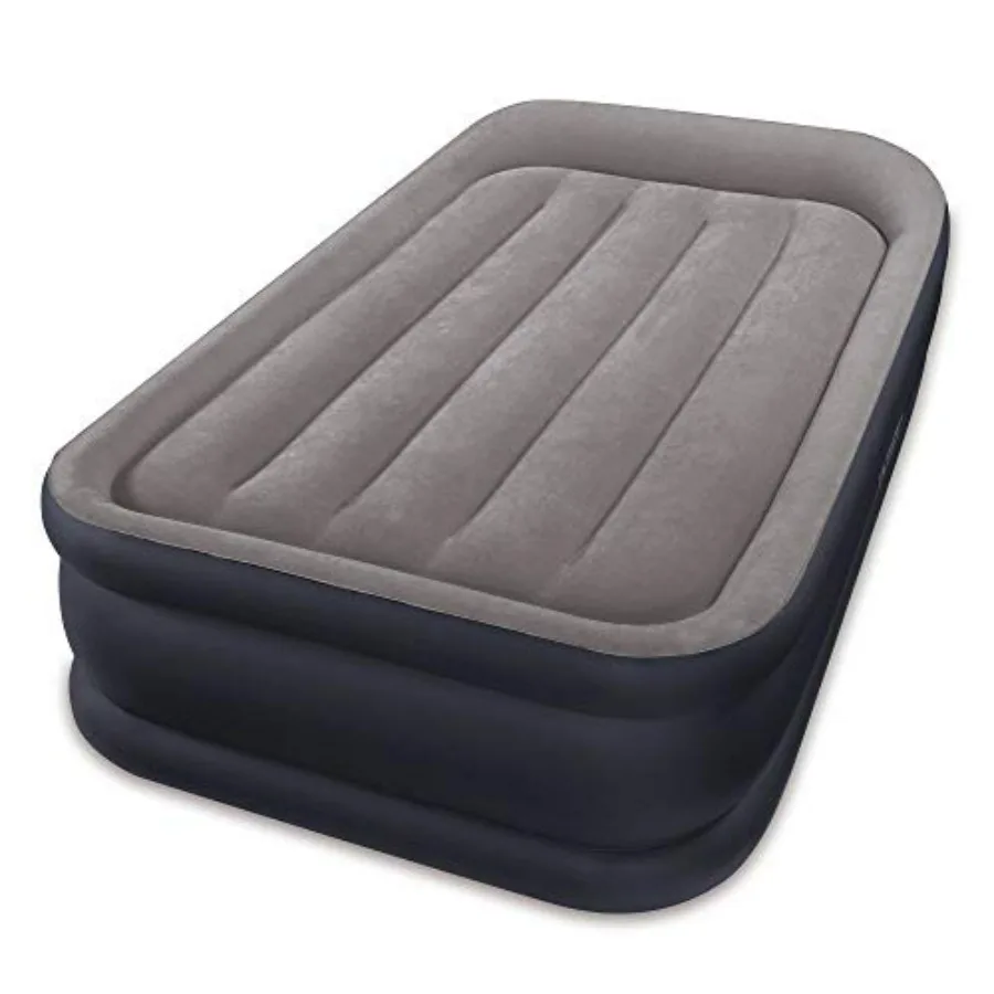 Twin airbed for home use, PVC material, gray color, built-in pillow and electric pump for quick inflation and comfort
Twin airbed for home use, PVC material, gray color, built-in pillow and electric pump for quick inflation and comfort