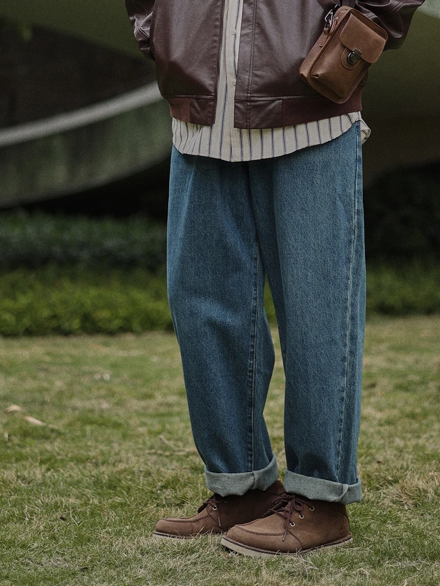Retro Washed Loose Straight Leg Jeans Men's Casual All-Match Color Wide Leg Long Pants Spring Youth Fashion Low Waist
Retro Washed Loose Straight Leg Jeans Men's Casual All-Match Color Wide Leg Long Pants Spring Youth Fashion Low Waist