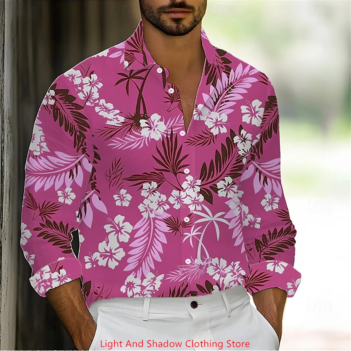 Men's palm leaf tropical plant shirt button up shirt long sleeved Hawaiian holiday streetwear spring 3D printed shirt plus size
Men's palm leaf tropical plant shirt button up shirt long sleeved Hawaiian holiday streetwear spring 3D printed shirt plus size
