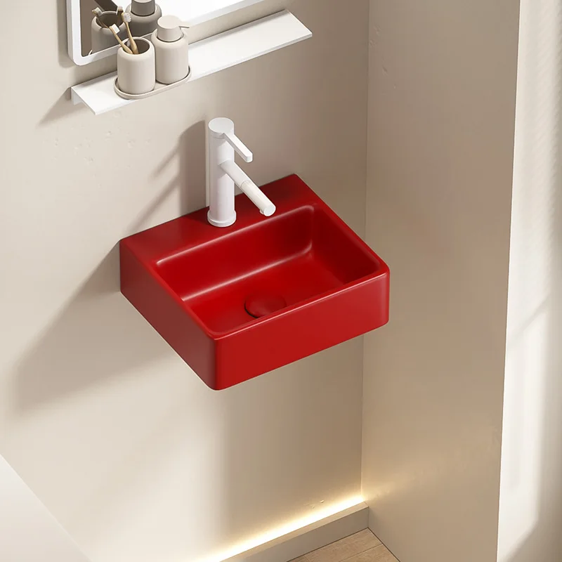 Matte big red ceramic wall-mounted hanging wash basin pool small apartment balcony face wash basin wall-mounted water surface
Matte big red ceramic wall-mounted hanging wash basin pool small apartment balcony face wash basin wall-mounted water surface