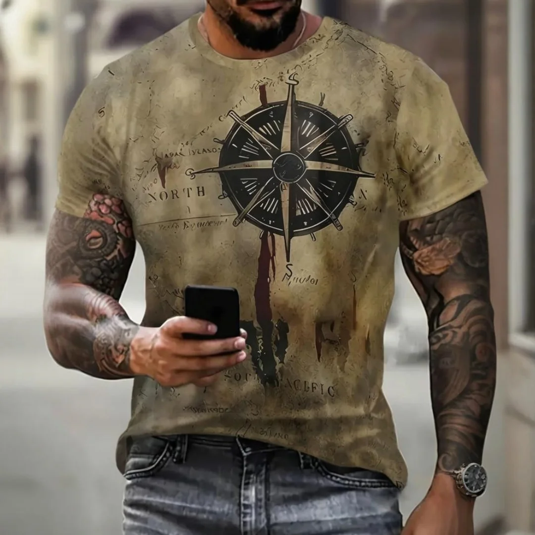 T-shirt men's round neck tops summer outdoor sports short-sleeved retro printing pattern large size loose men's clothing T-shirt
T-shirt men's round neck tops summer outdoor sports short-sleeved retro printing pattern large size loose men's clothing T-shirt