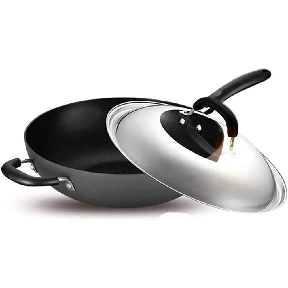 Индукционно-готовый вок с антипригарным покрытием, крышкой и плоским дном
Индукционно-готовый вок с антипригарным покрытием, крышкой и плоским дном