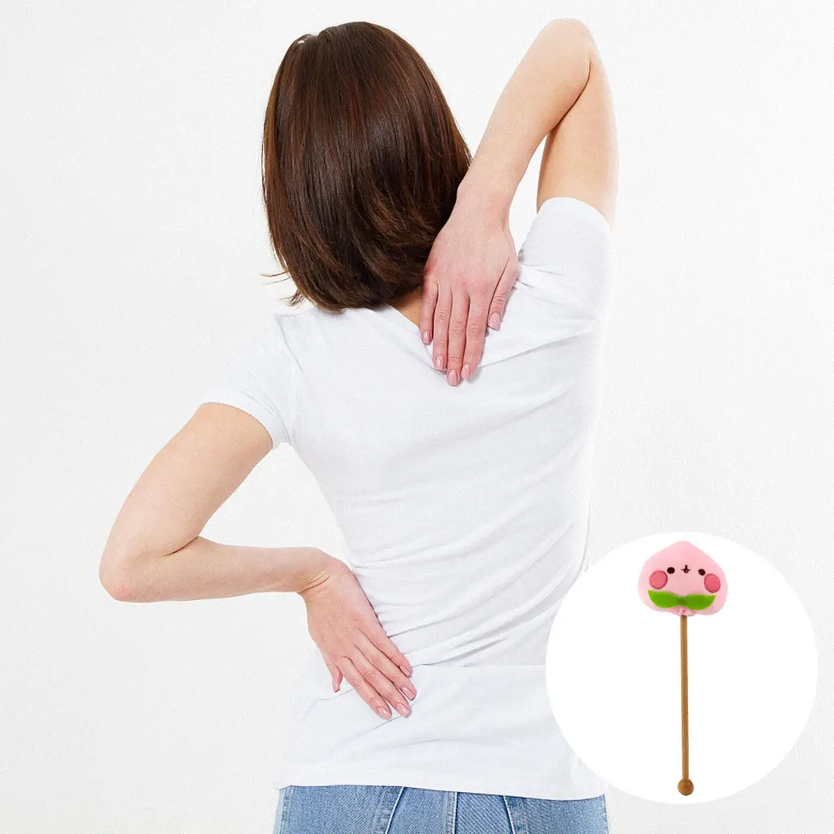 Массажный молоток с мультяшным рисунком персика, деревянная массажная палочка с длинной ручкой, для снятия боли в спине и усталости мышц, портативный, для офиса и дома
Массажный молоток с мультяшным рисунком персика, деревянная массажная палочка с длинной ручкой, для снятия боли в спине и усталости мышц, портативный, для офиса и дома