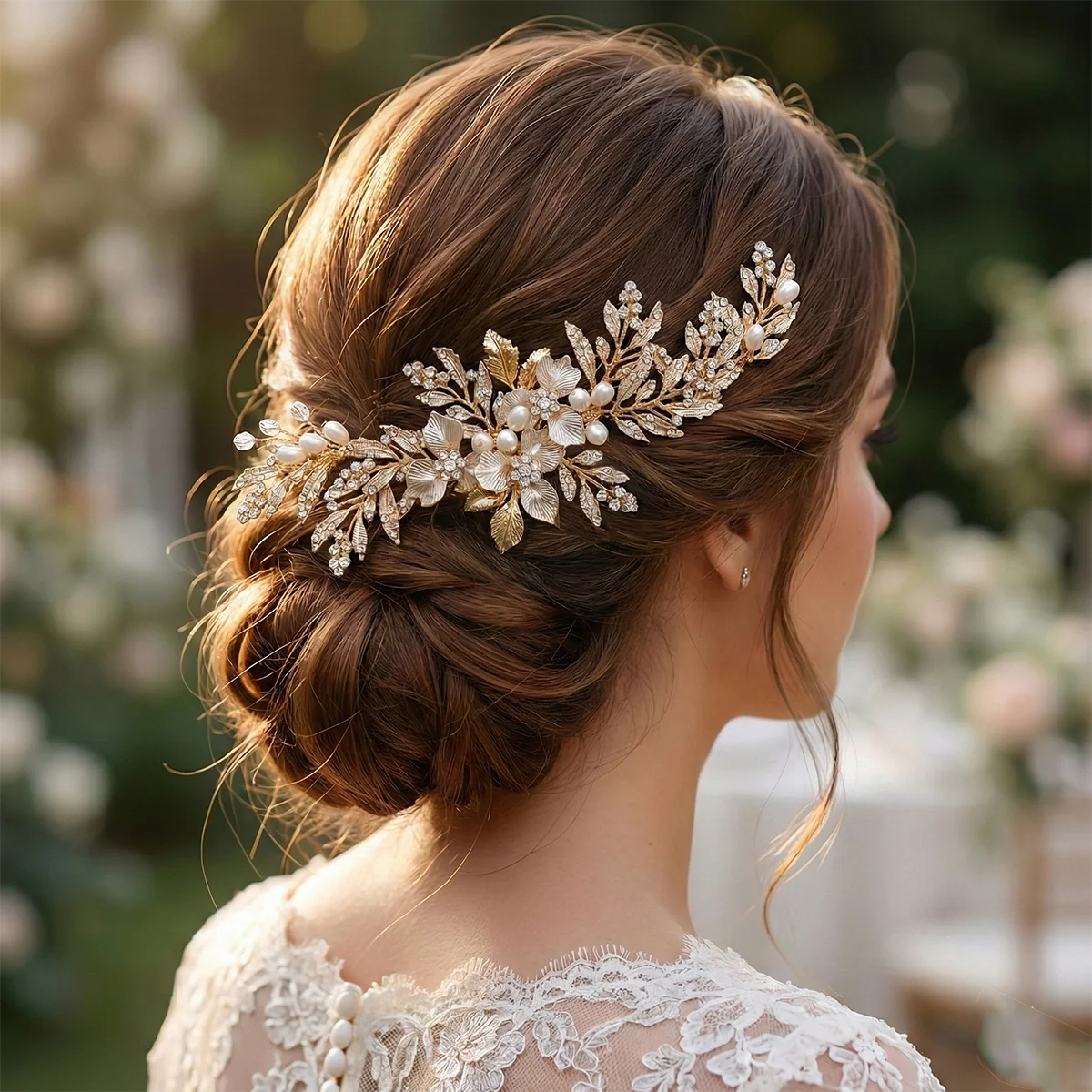 Винтажный свадебный гребень для волос с цветочным узором, 15 см, золотистый металлический, с листьями и стразами, свадебный головной убор, аксессуары для волос в стиле бохо для подружек невесты
Винтажный свадебный гребень для волос с цветочным узором, 15 см, золотистый металлический, с листьями и стразами, свадебный головной убор, аксессуары для волос в стиле бохо для подружек невесты