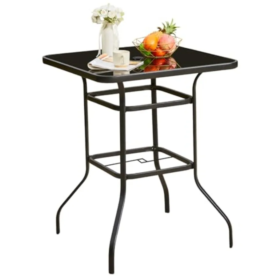 32'' Outdoor Bar Table Metal Outdoor Table with 1.57'' Umbrella Hole High Top Patio Bar with Tempered Glass for Balcony Backyar
32'' Outdoor Bar Table Metal Outdoor Table with 1.57'' Umbrella Hole High Top Patio Bar with Tempered Glass for Balcony Backyar