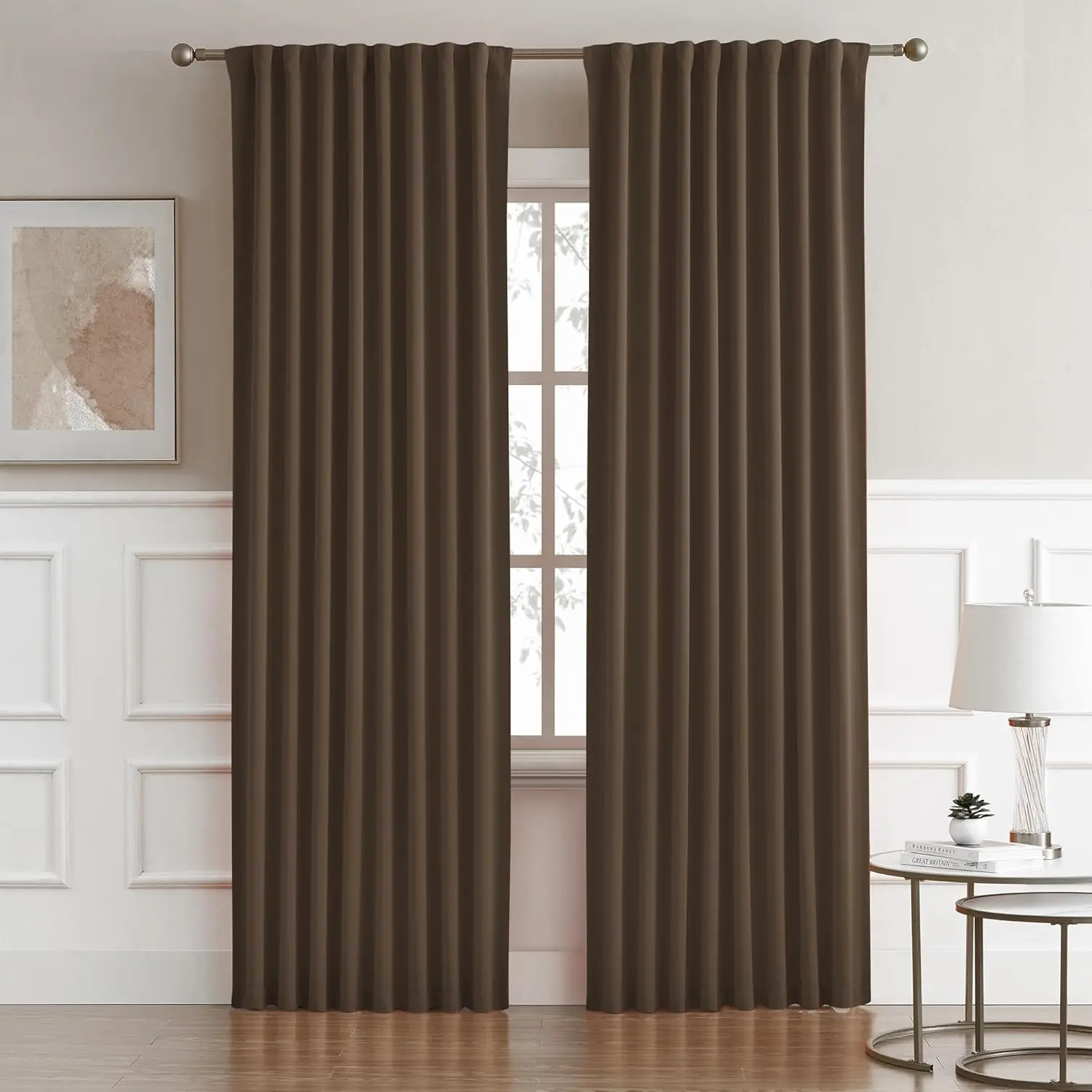 Blackout Curtains/Drapes 84 Inches Long, Light Blocking Privacy Draperies,52 inches by 84 inch,2 Panels,Brown
Blackout Curtains/Drapes 84 Inches Long, Light Blocking Privacy Draperies,52 inches by 84 inch,2 Panels,Brown