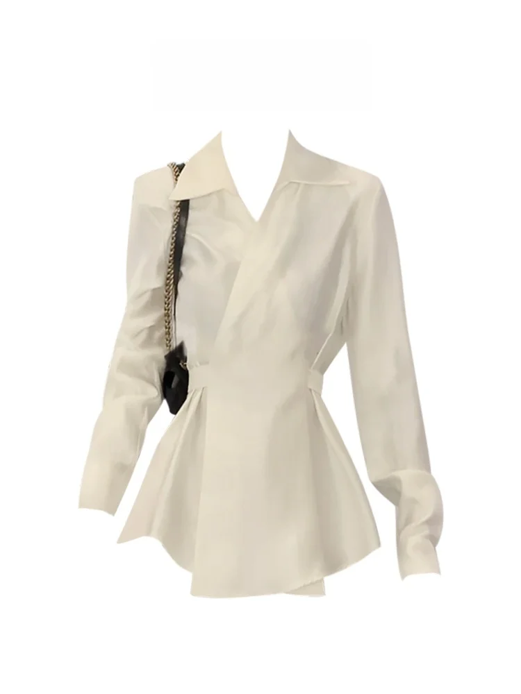 Корейская женская блузка в корейском стиле с утягивающим эффектом на талии, весна 2026, модный топ с длинным рукавом и V-образным вырезом, повседневная одежда
Корейская женская блузка в корейском стиле с утягивающим эффектом на талии, весна 2026, модный топ с длинным рукавом и V-образным вырезом, повседневная одежда