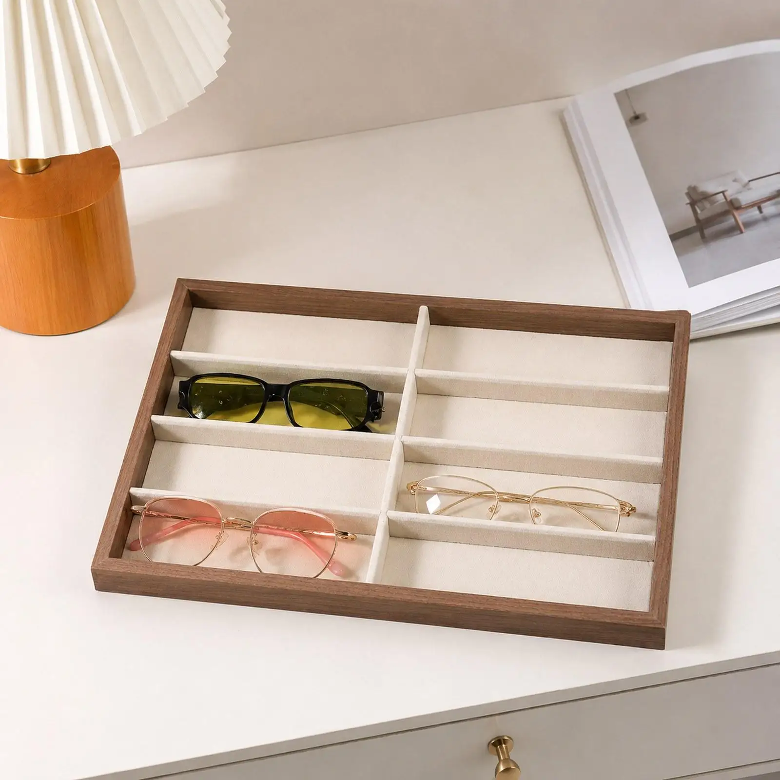 Glasses Display Tray Eyewear Storage Box Versatile Multifunctional Show Sunglasses Organizer Box for Men Women Store Tabletop
Glasses Display Tray Eyewear Storage Box Versatile Multifunctional Show Sunglasses Organizer Box for Men Women Store Tabletop
