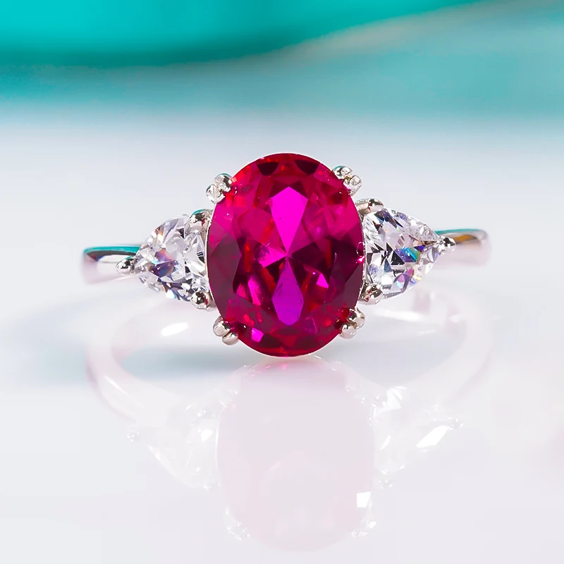 QINHUAN Oval Lab Ruby Gemstone Ring High Carbon Diamond S925 Silver Pt950 Platinum Plated Ring for Women Fine Jewelry Party
QINHUAN Oval Lab Ruby Gemstone Ring High Carbon Diamond S925 Silver Pt950 Platinum Plated Ring for Women Fine Jewelry Party