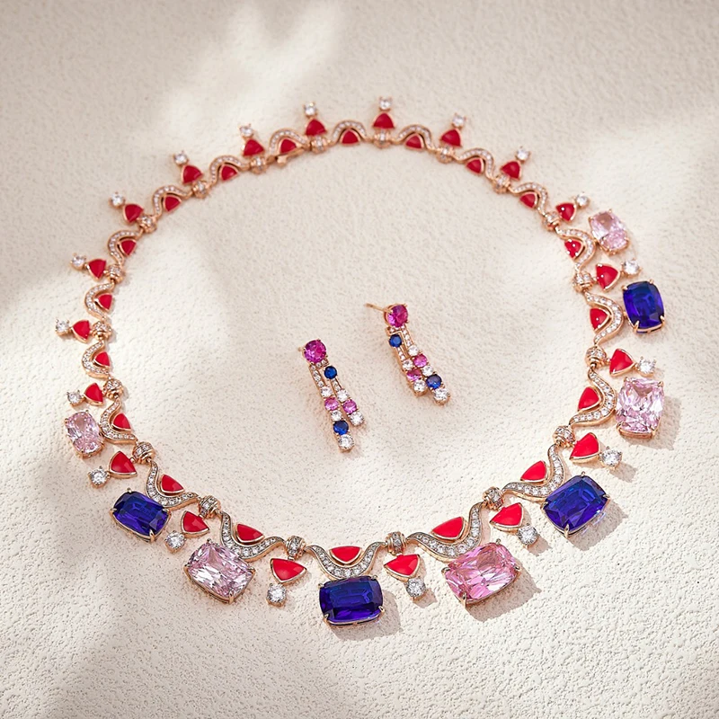 Pure 925 Sterling Silver Jewelry For Women Colorful Gems Wedding Jewelry Set High Quality Earrings Necklace Party Fine Jewelry
Pure 925 Sterling Silver Jewelry For Women Colorful Gems Wedding Jewelry Set High Quality Earrings Necklace Party Fine Jewelry