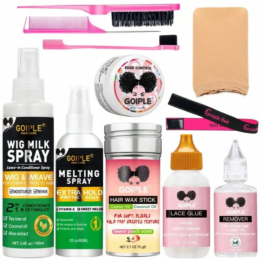 Goiple Wig Care and Styling Set Includes Wig Care Spray Kit Wig Care Liquid 60ml Melting Spray Lace Front Glue Glue Remover Hai
Goiple Wig Care and Styling Set Includes Wig Care Spray Kit Wig Care Liquid 60ml Melting Spray Lace Front Glue Glue Remover Hai