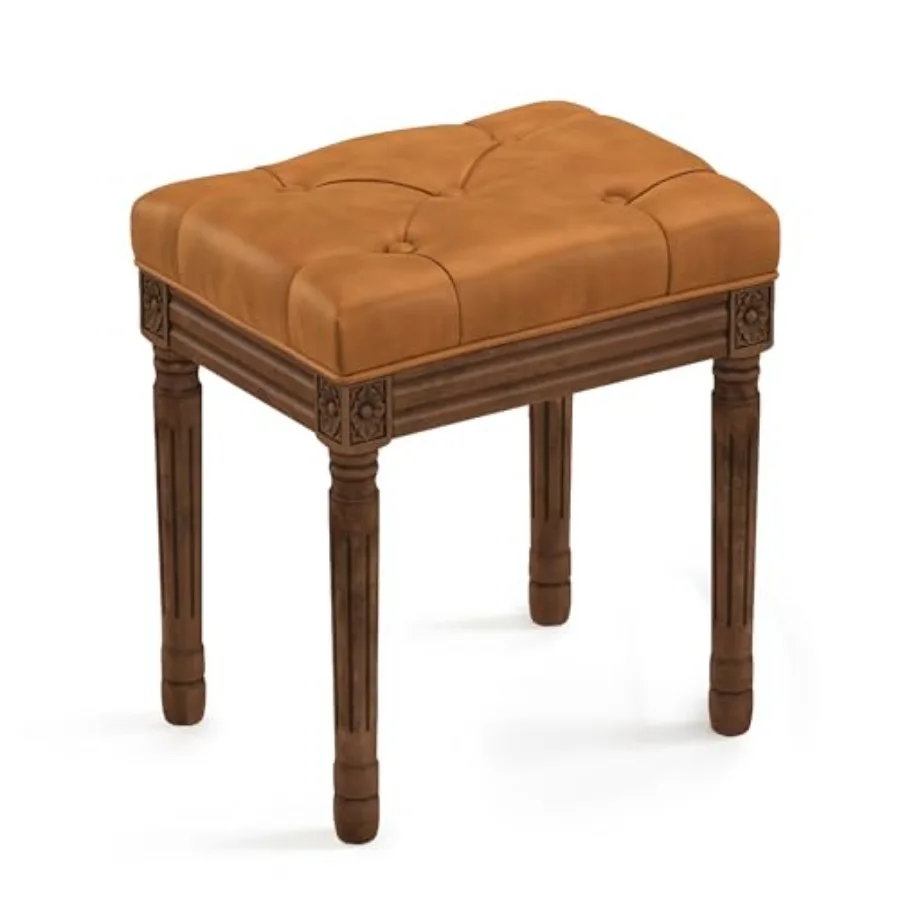 Upholstered Fabric Vanity Bench Seat, Makeup Stools for Vanity, Square Tufted Ottoman Bench with Carved Dark Brown Color Legs f
Upholstered Fabric Vanity Bench Seat, Makeup Stools for Vanity, Square Tufted Ottoman Bench with Carved Dark Brown Color Legs f