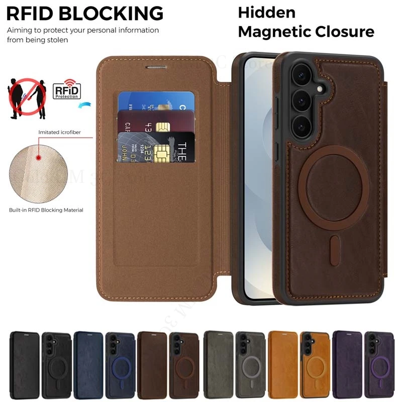 Luxury Leather Phone Magnetic Case For Samsung S25FE S24 Ultra For Magsafe Flip ID Card Slot Cover For Galaxy S25 Edge S23 Ultra
Luxury Leather Phone Magnetic Case For Samsung S25FE S24 Ultra For Magsafe Flip ID Card Slot Cover For Galaxy S25 Edge S23 Ultra