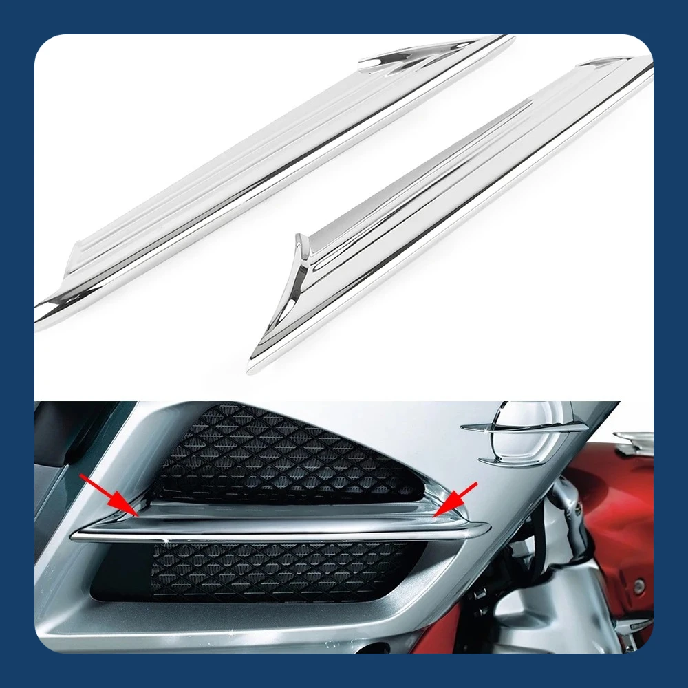 Motorcycle Chrome Side Vent Fairing Fins Scoop Accents Trim For Honda Gold Wing GL 1800 2012 GoldWing GL1800 ABS 2013-2016 2017 
Motorcycle Chrome Side Vent Fairing Fins Scoop Accents Trim For Honda Gold Wing GL 1800 2012 GoldWing GL1800 ABS 2013-2016 2017