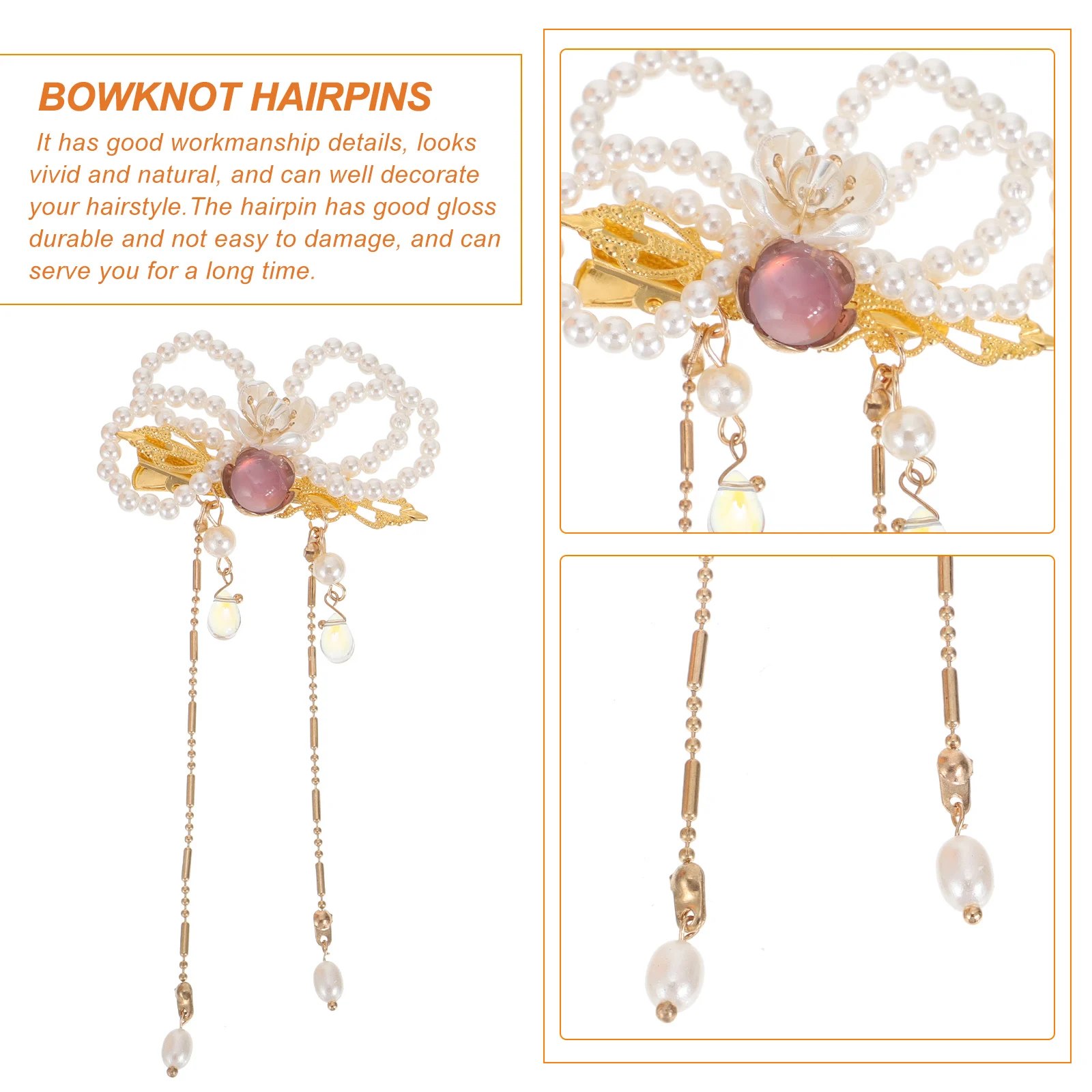 2pcs Pearl Hairpins Crystal Zinc Alloy Elegant Accessories Stylish Decorative Clip Bowknot Durable Glossy Hair Thin
2pcs Pearl Hairpins Crystal Zinc Alloy Elegant Accessories Stylish Decorative Clip Bowknot Durable Glossy Hair Thin
