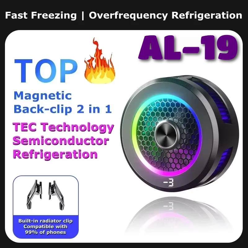 AL19 Mobile Phone Semiconductor Cooling Radiator 3 Adjustable Gears Magnetic/ Back-clip 2 IN 1 PUBG Game Cooler for IOS Android
AL19 Mobile Phone Semiconductor Cooling Radiator 3 Adjustable Gears Magnetic/ Back-clip 2 IN 1 PUBG Game Cooler for IOS Android