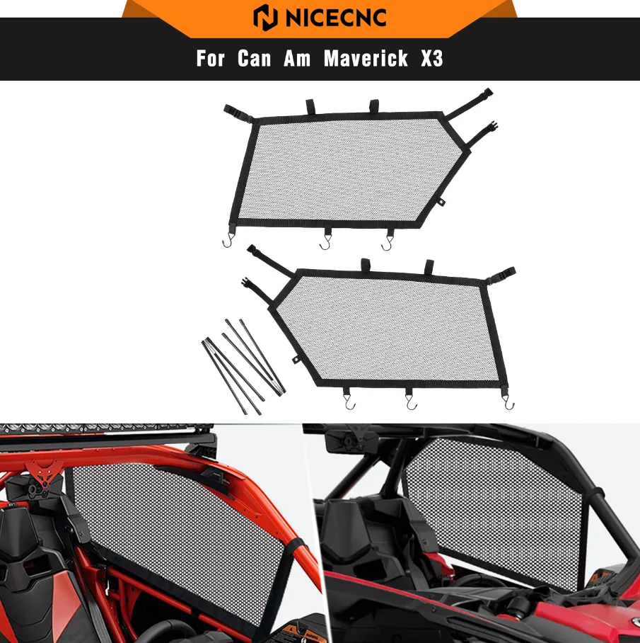NICECNC 2 шт. оконные сетки для Can-Am Maverick X3 R 4x4 XRS Max RR DS Turbo DPS 2017 2018 2019 2021 2020 2022 аксессуары для UTV
NICECNC 2 шт. оконные сетки для Can-Am Maverick X3 R 4x4 XRS Max RR DS Turbo DPS 2017 2018 2019 2021 2020 2022 аксессуары для UTV
