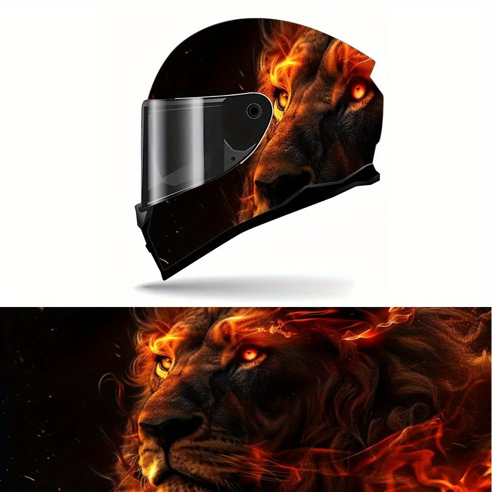 Sacred black fire lion motorcycle vinyl wraps helmet decal,self-adhesive waterproof helmet decoration,universal motorcycle helme 
Sacred black fire lion motorcycle vinyl wraps helmet decal,self-adhesive waterproof helmet decoration,universal motorcycle helme