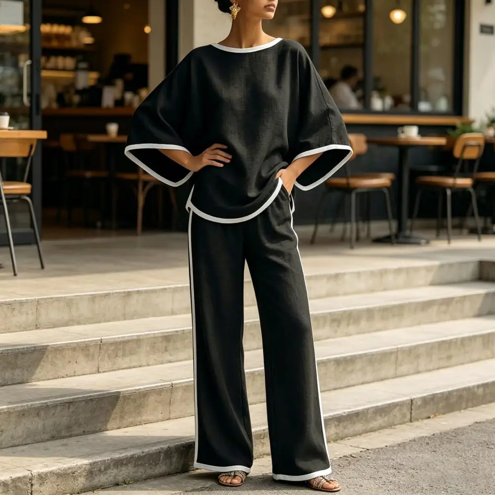 Cotton Linen 2 Piece Sets for Women, Batwing Long Sleeve Crew Neck Top And Wide Leg Pants Loose Vacation Lounge Outfits
Cotton Linen 2 Piece Sets for Women, Batwing Long Sleeve Crew Neck Top And Wide Leg Pants Loose Vacation Lounge Outfits