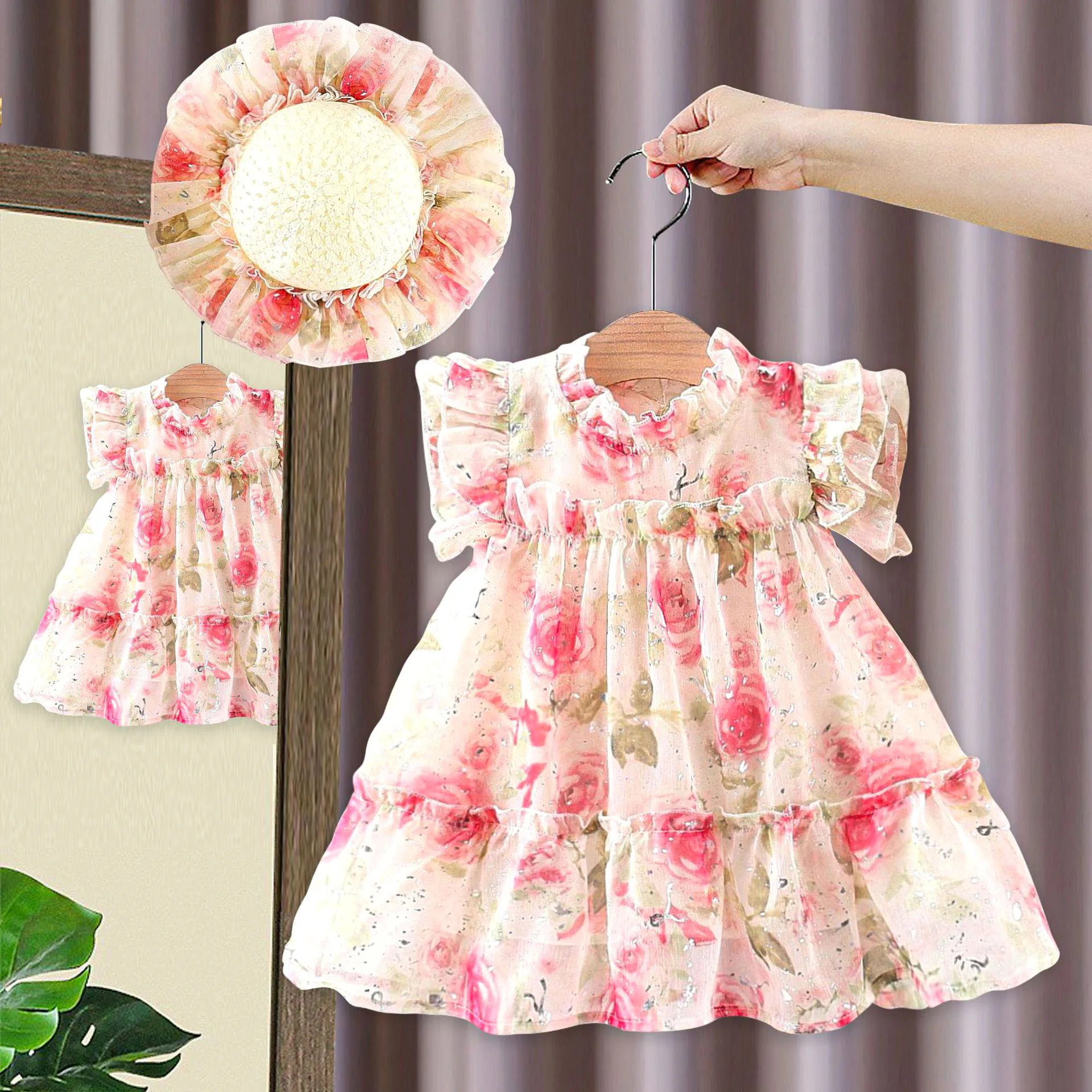 Summer Girls Dress Sequined Flower With Hat Korean Style Children's Clothing For Girls Weddings Birthday Party Sweet Light Cool
Summer Girls Dress Sequined Flower With Hat Korean Style Children's Clothing For Girls Weddings Birthday Party Sweet Light Cool