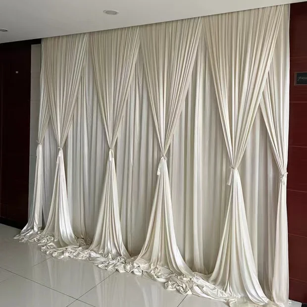 10x10FT New Many Designs Beige Curtain Stage Background With Swag Wedding Props Backdrop Glamorous Church Party Event Decoration
10x10FT New Many Designs Beige Curtain Stage Background With Swag Wedding Props Backdrop Glamorous Church Party Event Decoration
