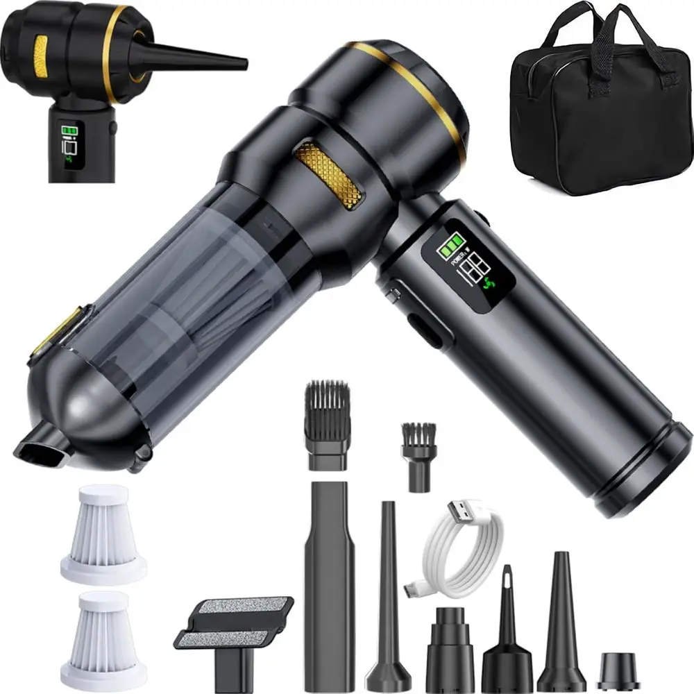 Car Vacuum Cleaner High Power 20000Pa – Cordless Handheld Mini Vacuum & Air Duster for Car Detailing, 3-Speed Brushless Motor, 6
Car Vacuum Cleaner High Power 20000Pa – Cordless Handheld Mini Vacuum & Air Duster for Car Detailing, 3-Speed Brushless Motor, 6