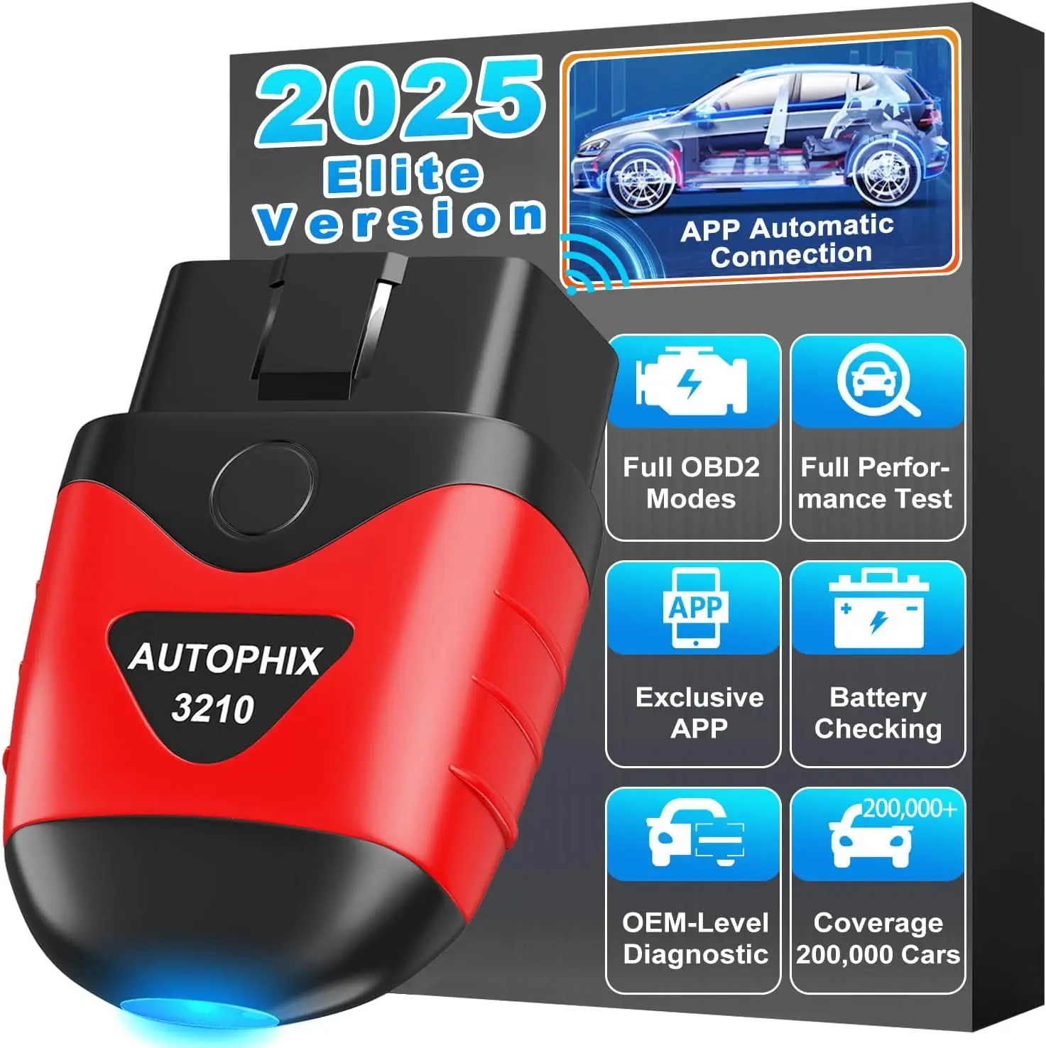 Bluetooth OBD2 Scanner for Cars - Wireless Code Reader, Check Engine Light & Battery Diagnostic Tool for 1996+ Vehicles
Bluetooth OBD2 Scanner for Cars - Wireless Code Reader, Check Engine Light & Battery Diagnostic Tool for 1996+ Vehicles