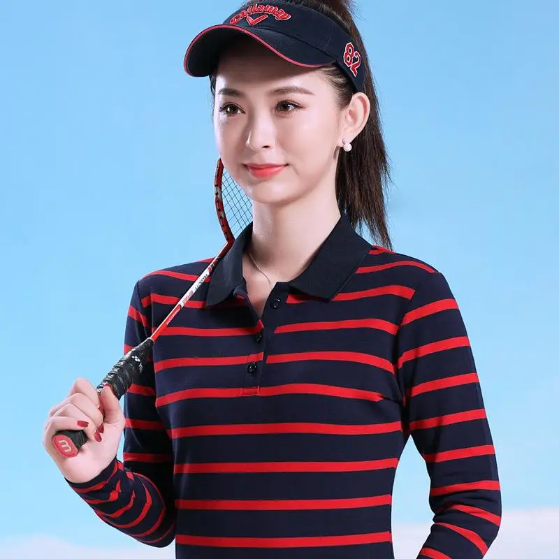 Fall 2024 New Cotton Collared Striped Women's T-Shirt Casual plus Size Sporty Fashionable Top Ladies' Premium Quality Tee
Fall 2024 New Cotton Collared Striped Women's T-Shirt Casual plus Size Sporty Fashionable Top Ladies' Premium Quality Tee