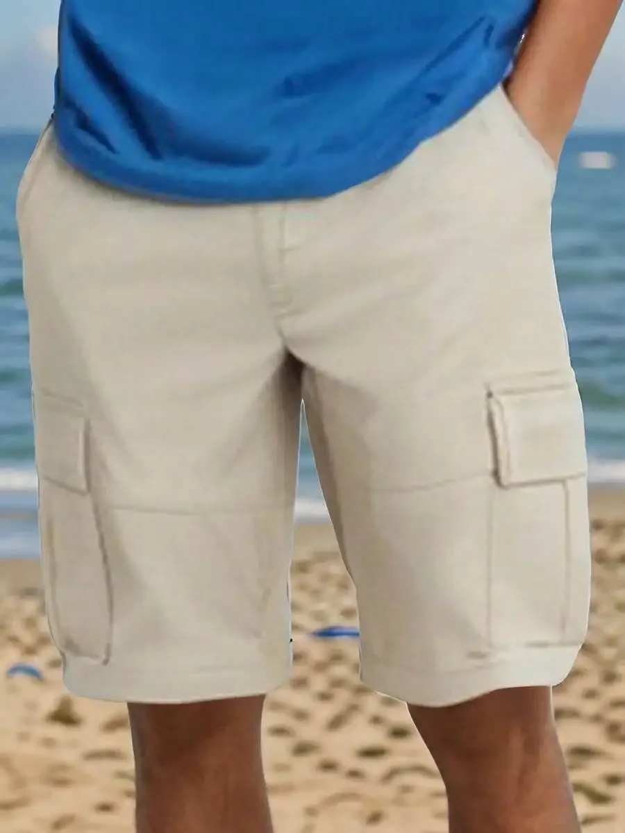 Mens Solid Color Loose Casual Cargo Shorts Elastic Waist Multi Pocket
Mens Solid Color Loose Casual Cargo Shorts Elastic Waist Multi Pocket